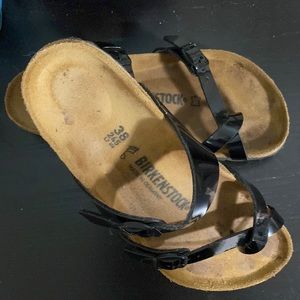 Authentic Birkenstock patent leather sandals